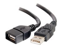 C2G 6.6ft USB Extension Cable - USB A to USB A Extension Cable - USB 2.0 - M/F - USB-jatkojohto - USB (uros) to USB (naaras) - 2 m - musta 52107