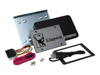 Kingston UV500 Desktop/Notebook upgrade kit - SSD - salattu - 1.92 Tt - sisäinen - 2.5" (3,5" kotelossa) - SATA 6Gb/s - AES 256 bittiä - Self-Encrypting Drive (SED), TCG Opal Encryption 2.0 SUV500B/1920G