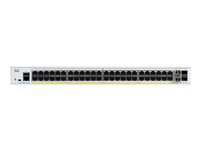 Cisco Catalyst 1000-48T-4X-L - Kytkin - Hallinnoitu - 48 x 10/100/1000 + 4 x 10 Gigabit SFP+ (maa-satelliittiyhteys) - telineeseen asennettava C1000-48T-4X-L