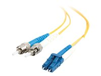 C2G LC-ST 9/125 OS1 Duplex Singlemode PVC Fiber Optic Cable (LSZH) - Kytkentäkaapeli - ST single-mode (uros) to LC single-mode (uros) - 3 m - kuituoptinen - kaksipuolinen (duplex) - 9 / 125 micron - OS1 - ei sisällä halogeenia - keltainen 85597