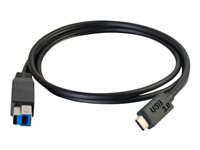 C2G 1m USB 3.1 Gen 1 USB Type C to USB B Cable M/M - USB C Cable Black - USB-kaapeli - USB Type B (uros) to 24 pin USB-C (uros) - USB 3.1 - 1 m - musta 88865