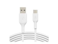 Belkin BoostCharge - USB-kaapeli - 24 pin USB-C (uros) to USB (uros) - 2 m - valkoinen CAB001BT2MWH