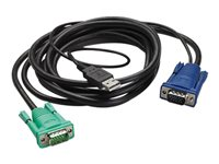 APC - Näppäimistö / video / hiiri (KVM) kaapeli - USB, HD-15 (VGA) (uros) to HD-15 (VGA) (uros) - 1.83 m malleihin P/N: AP5201, AP5202, AP5808, AP5816, KVM1116R AP5821