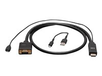 C2G 6ft (1.8m) HDMI to VGA Active Video Adapter Cable - 1080p - Näyttösovitin - HDMI, Micro-USB Type B (power only) to HD-15 (VGA) uros - 1.8 m - musta - aktiivinen, 1080p-tuki 60 Hz C2G41472