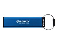 Kingston IronKey Keypad 200 - USB Flash-asema - salattu - 64 Gt - USB 3.2 Gen 1 IKKP200/64GB