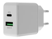 Insmat - Verkkosovitin - 25 watti(a) - 3 A - PD 3.0, QC 3.0 - 2 lähtöliittimet (USB, 24 pin USB-C) 530-9250