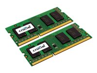 Crucial - DDR3L - pakkaus - 8 Gt: 2 x 4 Gt - SO-DIMM 204-pin - 1600 MHz / PC3-12800 - CL11 - 1.35 V - puskuroimaton - non-ECC CT2KIT51264BF160B