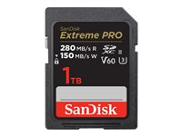 SanDisk Extreme Pro - Flash-muistikortti - 1 Tt - Video Class V60 / UHS-II U3 / Class10 - SDXC UHS-II SDSDXEP-1T00-GN4IN