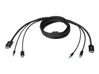Belkin Secure KVM Combo Cable - Näppäimistön / hiiren / videon / audion kaapeli - TAA-yhteensopiva - USB, mini jack, DisplayPort (uros) to mini-phone stereo 3.5 mm, USB Type B, DisplayPort (uros) - 3.04 m - musta F1D9019B10T