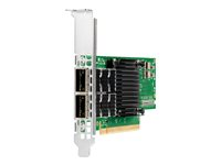 HPE InfiniBand HDR100 MCX653106A-ECAT - Verkkosovitin - PCIe 4.0 x16 matala profiili - 100Gb Ethernet / 100Gb Infiniband QSFP28 x 2 malleihin ProLiant DL325 Gen10, DL345 Gen10, DL365 Gen10, DL380 Gen10 P23666-B21