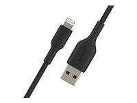 Belkin BOOST CHARGE - Salamakaapeli - Lightning uros to USB uros - 15 cm - musta CAA002BT0MBK