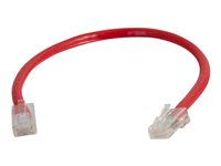 C2G Cat5e Non-Booted Unshielded (UTP) Network Patch Cable - Kytkentäkaapeli - RJ-45 (uros) to RJ-45 (uros) - 50 cm - UTP - CAT 5e - säikeinen, uniboot - punainen 83080