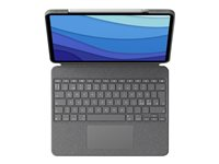 Logitech Combo Touch - Näppäimistö- ja kalvokotelo - sekä kosketuslevy - taustavalaistu - Apple Smart connector - QWERTY - pohjoismainen - oxfordinharmaa malleihin Apple 12.9-inch iPad Pro (5th generation) 920-010213