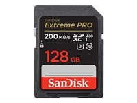 SanDisk Extreme Pro - Flash-muistikortti - 128 Gt - Video Class V30 / UHS-I U3 / Class10 - SDXC UHS-I SDSDXXD-128G-GN4IN