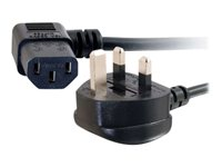 C2G Universal Power Cord - Virtajohto - BS 1363 (uros) to power IEC 60320 C13 - 5 m - 90° liitin, valettu - musta 88522