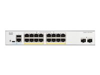 Cisco Catalyst 1300-16FP-2G - Kytkin - L3 - Hallinnoitu - 16 x 10/100/1000 (PoE+) + 2 x Gigabit Ethernet SFP - telineeseen asennettava - PoE+ (240 W) C1300-16FP-2G