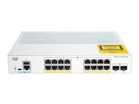 Cisco Catalyst 1000-16T-E-2G-L - Kytkin - Hallinnoitu - 16 x 10/100/1000 + 2 x Gigabit SFP (uplink) - telineeseen asennettava C1000-16T-E-2G-L