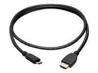 C2G 6ft 4K HDMI to Mini HDMI Cable with Ethernet - 60 Hz - M/M - HDMI-kaapeli Ethernetillä - 19 pin mini HDMI Type C uros to HDMI uros - 1.83 m - suojattu - musta 50619