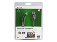 Belkin High Speed HDMI Cable with Ethernet - HDMI-kaapeli Ethernetillä - HDMI uros to HDMI uros - 2 m F3Y023BT2M