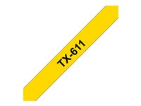 Brother TX611 - Musta keltaisella - Rulla (0,6 cm x 15,2 m) 1 kasetti(a) laminaattinauha malleihin P-Touch PT-7000, PT-8000, PT-PC TX611