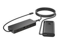 HP Universal - Telakointiasema - USB-C - HDMI, DP - 10Mb LAN - sekä kannettavan tietokoneen laturi 9H0H9AA