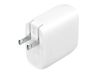 Belkin BoostCharge Pro - Verkkosovitin - 60 watti(a) - 2.7 A - Fast Charge, Power Delivery 3.1 - 2 lähtöliittimet (2 USB-C:tä) - valkoinen WCB010VFWH