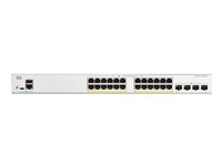 Cisco Catalyst 1200-24FP-4G - Kytkin - L3 - smart - 24 x 10/100/1000 (PoE+) + 4 x Gigabit Ethernet SFP - telineeseen asennettava - PoE+ (375 W) C1200-24FP-4G