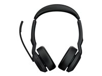 Jabra Evolve2 55 UC Stereo - Kuulokkeet + mikrofoni - korvien päällä - Bluetooth - langaton - aktiivinen melunpoisto - USB-C - musta - Zoom-sertifioitu, Cisco Webex Certified, Alcatel-Lucent -sertifioitu, Avaya-sertifioitu, Unify-sertifioitu, MFi-sertifioitu, Microsoft Swift Pair -sertifioitu, Amazon Chime -sertifioitu 25599-989-899