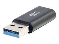 C2G USB C to USB Adapter - SuperSpeed USB Adapter - 5Gbps - F/M - USB-sovitin - 24 pin USB-C (naaras) käännettävä to USB Type A (uros) - USB 3.0 - valettu - musta 54427