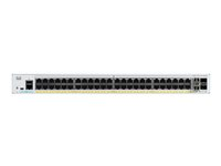 Cisco Catalyst 1000-48FP-4X-L - Kytkin - Hallinnoitu - 48 x 10/100/1000 (PoE+) + 4 x 10 Gigabit SFP+ (maa-satelliittiyhteys) - telineeseen asennettava - PoE+ (740 W) C1000-48FP-4X-L