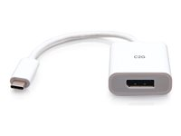 C2G USB-C to DisplayPort Adapter Converter - 4K 60Hz - White - Näyttösovitin - 24 pin USB-C (uros) to DisplayPort (naaras) - Thunderbolt 3 / Thunderbolt 4 - tuki 4K / 60 Hz - valkoinen C2G26934