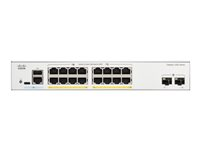 Cisco Catalyst 1200-16P-2G - Kytkin - L3 - smart - 16 x 10/100/1000 (PoE+) + 2 x Gigabit Ethernet SFP - telineeseen asennettava - PoE+ (120 W) C1200-16P-2G