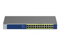 NETGEAR GS524PP - Kytkin - hallitsematon - 24 x 10/100/1000 (PoE+) - työpöytä, telineeseen asennettava - PoE+ (300 W) - AC 100 - 230 V GS524PP-100EUS