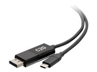 C2G 6ft (1.8m) USB-C to DisplayPort Adapter Cable - 4K 60Hz - Sovitinkaapeli - 24 pin USB-C (uros) to DisplayPort (uros) - USB 3.1 / Thunderbolt 3 / DisplayPort - 1.8 m - 4K-tuki - musta C2G54475