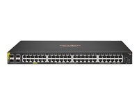 HPE Aruba 6100 48G Class4 PoE 4SFP+ 370W Switch - Kytkin - Hallinnoitu - 48 x 10/100/1000 (PoE+) + 4 x 1 Gigabit / 10 Gigabit SFP+ - sivusta sivuun ilmavirtaus - telineeseen asennettava - PoE+ (370 W) JL675A#ABB