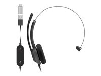 Cisco Headset 321 - Kuulokkeet + mikrofoni - korvien päällä - langallinen - USB-A - hiilen musta HS-W-321Q-C-USBC