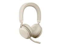 Jabra Evolve2 75 - Kuulokkeet + mikrofoni - korvien päällä - Bluetooth - langaton - aktiivinen melunpoisto - USB-C - melua vaimentava - beige - optimoitu UC:lle 27599-989-898