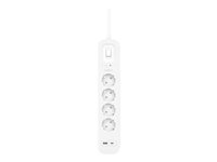 Belkin Connect - Ylijännitesuoja - USB-C- ja USB-A-porteilla - lähtöliittimet: 4 - 2 m johto SRB001VF2M