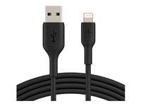 Belkin BOOST CHARGE - Salamakaapeli - Lightning uros to USB uros - 15 cm - musta CAA001BT0MBK