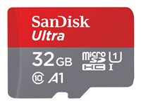 SanDisk Ultra - Flash-muistikortti (sovitin microSDHC:stä SD:hen sisältyvä) - 32 Gt - A1 / UHS-I U1 / Class10 - microSDHC UHS-I SDSQUA4-032G-GN6MA