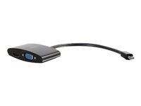 C2G 20cm Mini DisplayPort to HDMI or VGA Adapter Converter 4K UHD - Black - Näyttösovitin - Mini DisplayPort uros to 15 pin D-Sub (DB-15), HDMI naaras - 20.3 cm - suojattu - musta - 4K-tuki 80935
