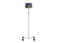 Compulocks iPad Mini 8.3" Space Enclosure Medical Rolling Cart Extended - Kärry malleihin tabletti - lukittava - lääketieteellinen - valkoinen -näytön koko: 8.3" -kiinnitysliitäntä: VESA malleihin Apple iPad mini (6. sukupolvi) MCRSTDEXW830IPMSW