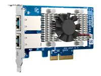 QNAP QXG-10G2T - Verkkosovitin - PCIe 3.0 x4 matala profiili - 100M/1G/2.5G/5G/10 Gigabit Ethernet x 2 malleihin QNAP QGD-1600 QXG-10G2T