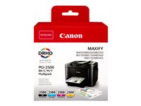 Canon PGI-2500 BK/C/M/Y Multipack - 4 pakettia - musta, keltainen, sinivihreä, magenta - alkuperäinen - mustesäiliö malleihin MAXIFY iB4050, iB4150, MB5050, MB5150, MB5155, MB5350, MB5450, MB5455 9290B004