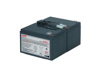 APC Replacement Battery Cartridge #6 - UPS akku - 1 x akku/paristo - Lyijyhappo - musta malleihin P/N: SMC1500IC, SMT1000I-AR, SMT1000IC, SUA1000ICH-45, SUA1000I-IN, SUA1000J3W, SUA1500J3W RBC6