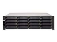 QNAP ES1686DC - NAS-palvelin - 16 telineet - telineasennettava - SAS 12Gb/s - RAID RAID 0, 1, 5, 6, 10, JBOD, 5 hot spare, 6 hot spare, 10 hot spare, 1 hot spare - RAM 96 Gt - Gigabit Ethernet / 10 Gigabit Ethernet - iSCSI tuki - 3U ES1686DC-2142IT-96G