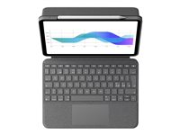 Logitech Folio Touch - Näppäimistö- ja kalvokotelo - sekä kosketuslevy - taustavalaisu - Apple Smart connector - QWERTY - pohjoismainen - grafiitti malleihin Apple 11-inch iPad Pro (1. laitesukupolvi, 2. sukupolvi) 920-009750