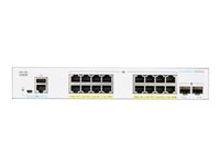 Cisco Business 250 Series CBS250-16P-2G - Kytkin - L3 - smart - 16 x 10/100/1000 (PoE+) + 2 x Gigabit SFP - telineeseen asennettava - PoE+ (120 W) CBS250-16P-2G-EU