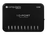 Compulocks 10-Port USB Charging Hub With UK Plug - Verkkosovitin - 120 watti(a) - 2.4 A - 10 lähtöliittimet (USB) - Yhdistynyt kuningaskunta OR-10PORTUSBHUB-UK