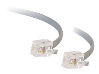 C2G RJ11 6P4C Straight Modular Cable - Puhelinkaapeli - RJ-11 (uros) to RJ-11 (uros) - 3 m - harmaa 83865